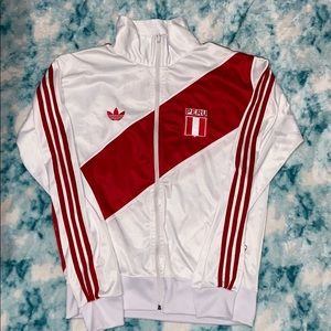 Red and White Adidas Unisex Peru Jacket